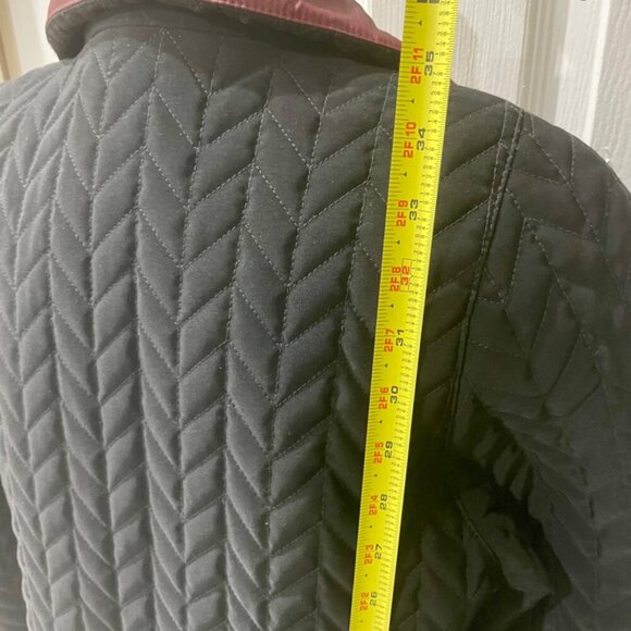 VTG REVERSIBLE QUILTED COAT WINDBREAKER JACKET FULL ZIP BLACK/BURGUNDY SIZE XS - Picture 5 of 16